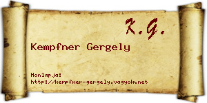 Kempfner Gergely névjegykártya